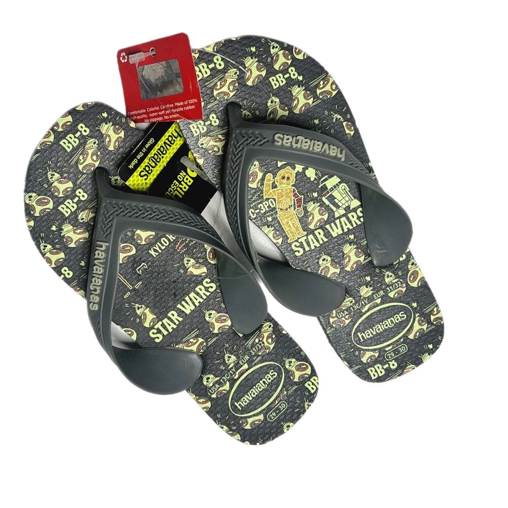 NWT Star Wars Sandals, Flip flops, Havaianas - BB-8 GLOW IN THE DARK shoes